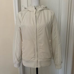 Tommy Hilfiger Woman’s Hooded White Jacket with Soft Fleece inside, Sz M